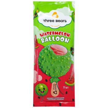 Морозиво Три Ведмеді Watermelon balloon в глазурі 55г - купити, ціни на КОСМОС - фото 1