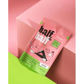 Упаковка вологого корму для кошенят Half&Half Kitten 22 шт х 100 г - індичка - купить, цены на MasterZoo - фото 4