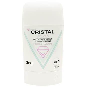 Дезодорант Cristal Women Fresh & Natural 2в1 стік 50мл - купити, ціни на Восторг - фото 1