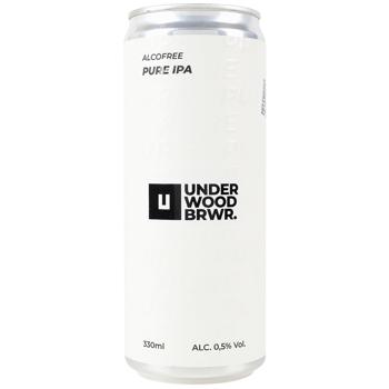Пиво Underwood Pure IPA світле нефільтроване безалкогольне 0,33л - купити, ціни на - фото 2