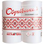 Туалетная бумага Обуховский белая 2-слойная 4шт