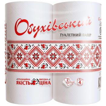 Obukhovsky 2-Ply White Toilet Paper 4pcs - buy, prices for Ideal - photo 1