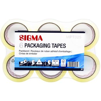 Лента упаковочная Sigma прозрачная 50мм х 66м 6шт - купить, цены на - фото 5