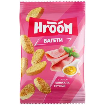 Hroom! Baguette Rusks with Ham and Mustard Flavor 60g - buy, prices for Epicentr FOOD - photo 1