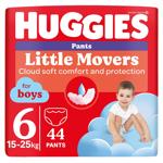 Huggies Little Movers Pants 6 Panties Diapers of 15-25 kg for Boys 44pcs