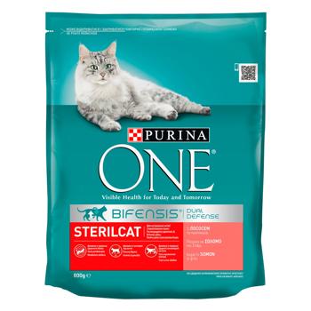 Сухий корм Purina ONE Sterilcat для кастрованих котів/стерилізованих кішок З лососем та пшеницею 800г