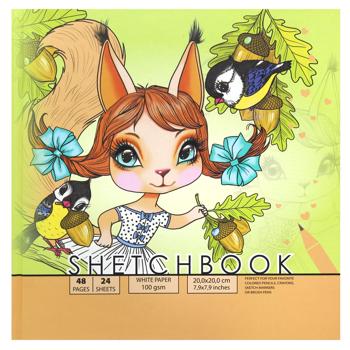 Скетчбук Bourgeois матова ламінація 200*200мм 24 аркуші - купити, ціни на NOVUS - фото 3