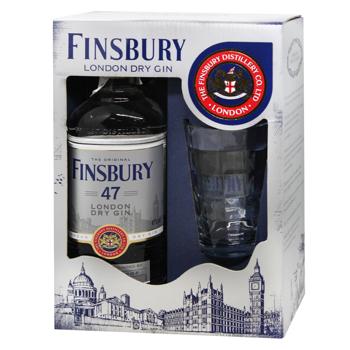Finsbury Platinum Gin 47% 0.7l + Glass