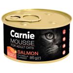 Корм влажный Carnie мясной мусс с лососем, хлореллой и семенами льна для взрослых кошек 85г