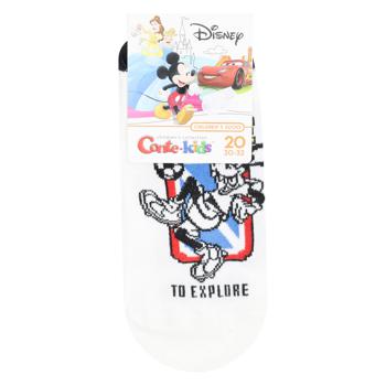 Шкарпетки Conte-kids Disney дитячі ультракороткі білі 20р - купити, ціни на ULTRAMARKET - фото 1