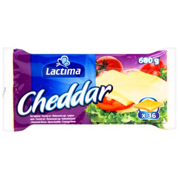 Сир плавлений Lactima Cheddar в пластинках 36,2% 20г х 30шт 600г - купити, ціни на METRO - фото 1