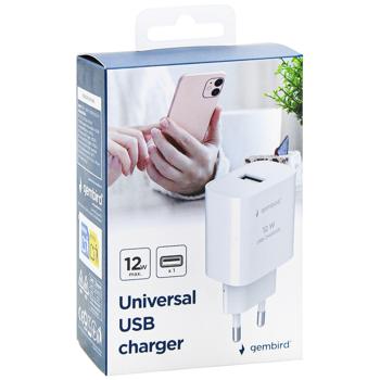 Gembird Universal USB Charger TA-UC-1A12-01 1USB-A 5V/2.4A (12W) white - buy, prices for - photo 3