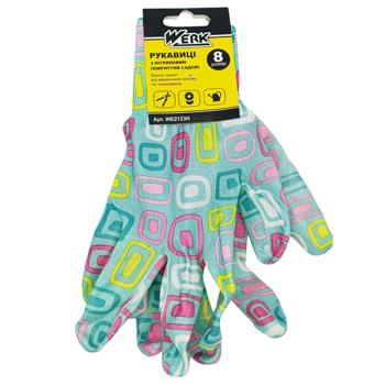 Перчатки рабочие Werk голубые - купить, цены на Auchan - фото 1