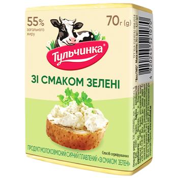 Сирний продукт плавлений Тульчинка зі смаком зелені 70г