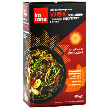 Katana Set for Cooking WOK Noodles Buckwheat Soba in Black Pepper Sauce 470g - buy, prices for COSMOS - photo 2
