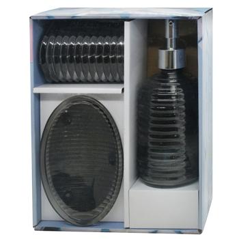 Набор для ванной комнаты Werk Диспенсер, мыльница и стакан графит - купить, цены на NOVUS - фото 1