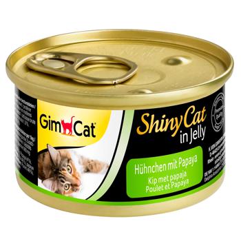 Корм влажный GimCat Shiny Cat с курицей и папайей для кошек 70г