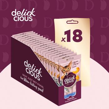 Ласощі для котів Delickcious сардина з додаванням гарбуза 15г х 4шт - купити, ціни на - фото 3