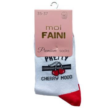 Шкарпетки Moi Faini Cherry жіночі білі розмір 35-37 Шкарпетки Moi Faini Cherry жіночі білі розмір 35-37 - купити, ціни на - фото 1