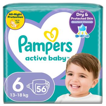 Pampers Active Baby Diapers Size 6 Extra Large 13-18kg 56pcs - buy, prices for Za Raz - photo 2