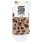 Premier Socks High Elastic Leopard Print Women's Socks s.23-25 White
