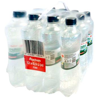 Вода минеральная Auchan Крайна сильногазированная 1,5л х12шт - купить, цены на Auchan - фото 1