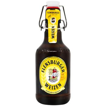 Пиво Flensburger Weizen пшеничне світле нефільтроване 5,1% 0,33л - купити, ціни на METRO - фото 1