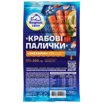 Крабові палички Водний Світ Океанічні охолоджені 180г - купити, ціни на КОСМОС - фото 1