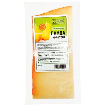 Сыр Основа Гауда Крафтова полутвердый 45% - купить, цены на Cупермаркет "Харьков" - фото 1