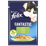 Корм вологий Felix Fantastic з кроликом для дорослих котів 85г