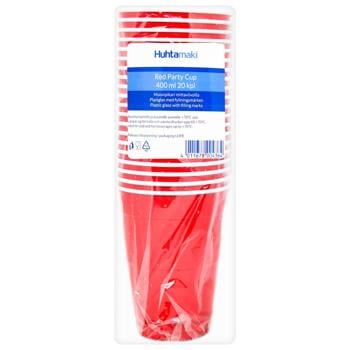 Huhtamaki Polymer Red Party Cup 400ml 20pcs - buy, prices for - photo 1