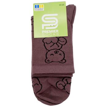 Шкарпетки Premier Socks підліткові високі Ведмедик р.23-25 коричневий