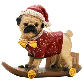 Декоративна підвіска Мопс на скейті 12*4.5*9.5см K07-592 BONADI 1 шт - купить, цены на WINETIME - фото 2