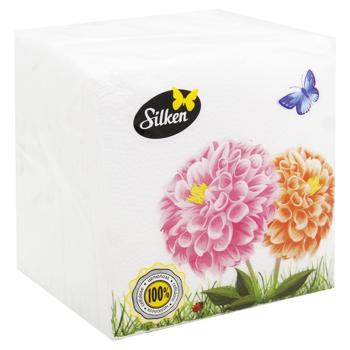 Салфетки бумажные Silken Light 240*240мм 100шт - купить, цены на МегаМаркет - фото 3