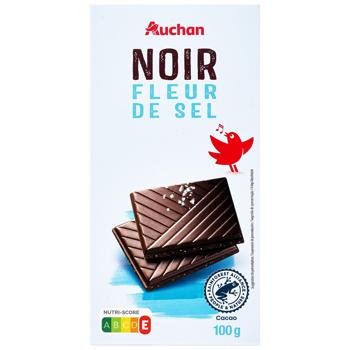 Шоколад темний Auchan з морською сіллю 100г