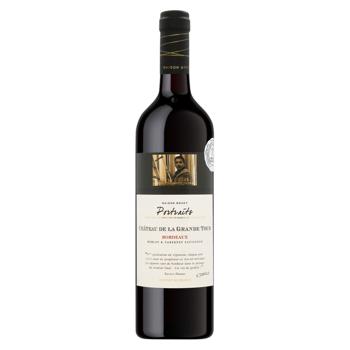 Вино Les Portraits Chateau de la Grande Tour Bordeaux красное сухое 13,5% 0,75л - купить, цены на NOVUS - фото 1