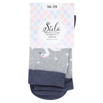 Siela Swan High Classic Terry Women's Socks s.36-39 Grey