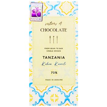 Sisters A. Chocolate Tanzania Dark Chocolate 72% 65g - buy, prices for WINETIME - photo 1