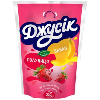 Dzusik Banana-Strawberry Juice-Containing Drink 200ml - buy, prices for COSMOS - photo 1