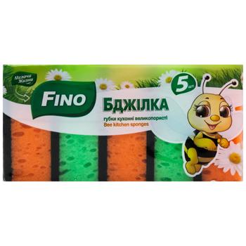Губки кухонні Fino Бджілка великопористі 5шт - купити, ціни на NOVUS - фото 1