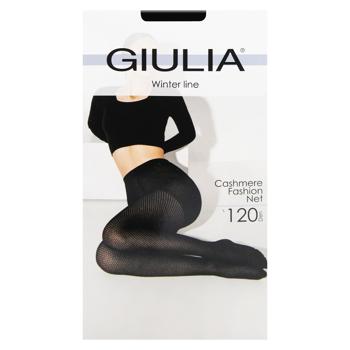 Giulia Cashmere Fashion Net 120 Den Women's Tights s.3 Black