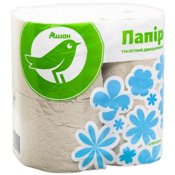 Auchan Grey 2-ply Toilet Paper 4pcs - buy, prices for Auchan - photo 3