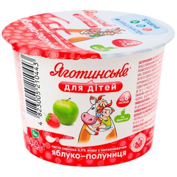Паста сиркова Яготинське для дітей Яблуко-полуниця 3,9% 90г - купити, ціни на Grono - фото 1