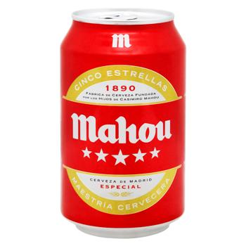 Пиво Mahou 5 Estrellas светлое 5,5% 0,33л - купить, цены на NOVUS - фото 2