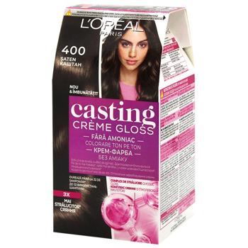 Фарба для волосся L'Oreal Paris Casting Cream Gloss 400 Каштан без аміаку - купити, ціни на КОСМОС - фото 1