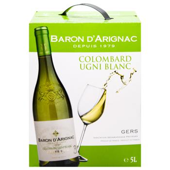 Вино Baron D'Arignac Colombard Gers белое сухое 11% 5л - купить, цены на ULTRAMARKET - фото 2