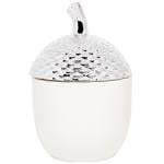 Банка порцелянова Жолудь 800мл колір білий зі сріблом 727-149 BONADI 1 шт