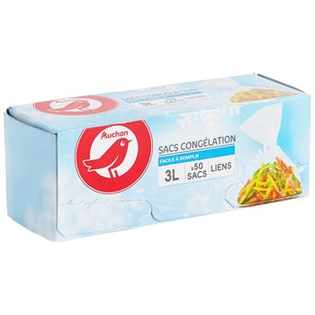 Auchan Bags for Freezing on Ties 3l 50pcs - buy, prices for Auchan - photo 1