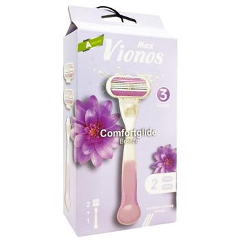 Бритва Max Vionos 3 женская + 2 картриджа - купить, цены на КОСМОС - фото 2