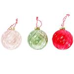 Actuel Transparent Glass Christmas Tree Ball 7.8cm in assortment